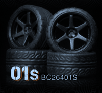 
              motHobby - BDNS 1:64 Custom ABS Wheels - Flat Black
            
