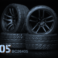 motHobby - BDNS 1:64 Custom ABS Wheels - Flat Black