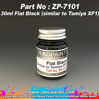 ZeroPaints UK - Flat Black Paint 30ml - Similar to Tamiya XF1